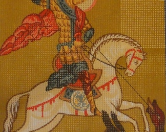 Printed Needlepoint Tapestry  Canvas Collection D&#39;art &quot;Saint George. Icon&quot; 6065