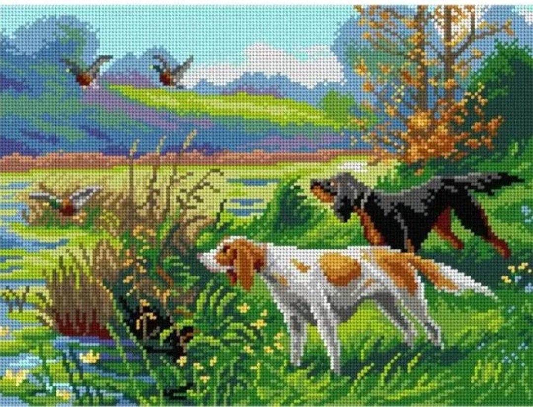 フランスタペストリー ゴブラン 刺繍 (セーヌ川)高級です。上質な空間になります クロスステッチ用プリントキャンバス タペストリー ゴブラン刺繍