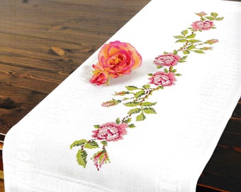 Table runner Kit for Cross Stitch Embroidery &quot;Roses&quot; Schafer 6940R