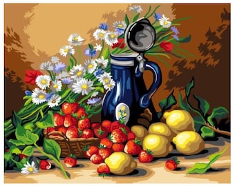 Printed Canvas for Cross Stitch Tapestry Gobelin Embroidery