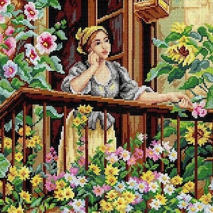 Portrait of a Yong Girl Printed Canvas for Cross Stitch Tapestry Gobelin  Embroidery Orchidea 2262J