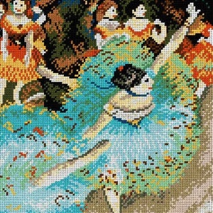 Printed Canvas for Cross Stitch Tapestry Gobelin Embroidery Orchidea &quot;Dancer in Green&quot; 1901