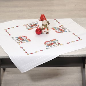 Snowman Tablecloth Kit for Cross Stitch Embroidery Duftin 20181