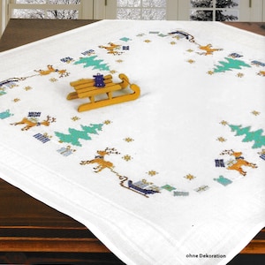New Year Tablecloth Kit for Cross Stitch Embroidery Schafer 6950