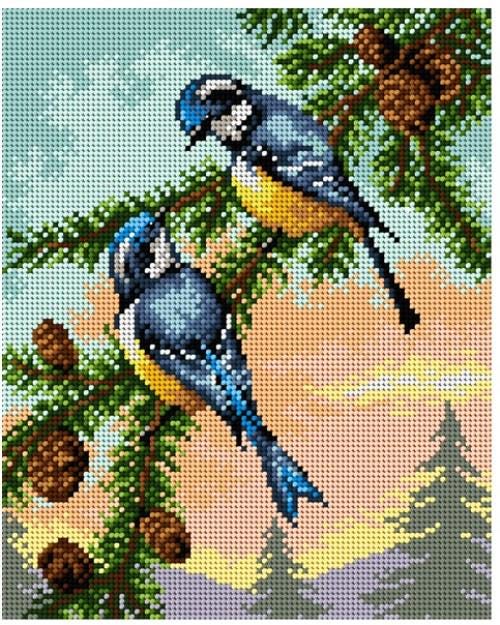 【更に値下げしました】ゴブラン画 クロスステッチ用プリントキャンバス ゴブラン刺繍 ゴブラン「木の上の