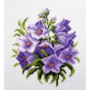 Printed Cross Stitch Canvas for Embroidery Collection D&#39;arts &quot;Blue Bells&quot;  1292