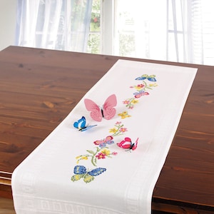 Butterflies II Table runner Kit for Cross stitch Embroidery Schafer 6942-230