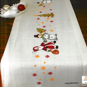 Santa&quot; Table runner Kit for Cross Stitch Embroidery Schafer 6990 R