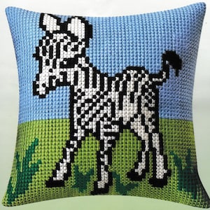 Zebra Front Cushion Cross stitch kit for Pillow - GobelinL 01131