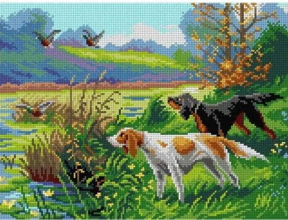 クロスステッチ用プリントキャンバス タペストリー ゴブラン刺繍