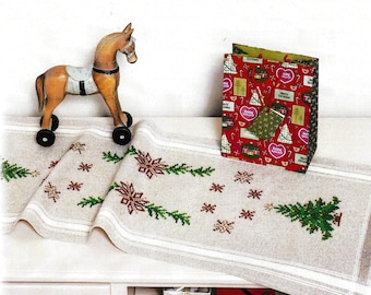 Christmas tree Table Runner Kit for Cross Stitch Embroidery Duftin 7041R