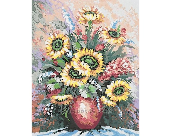 Toile à Tapisserie Imprimée à L'aiguille 40x50 Cm – Gobelin L – Modèle Fleurs