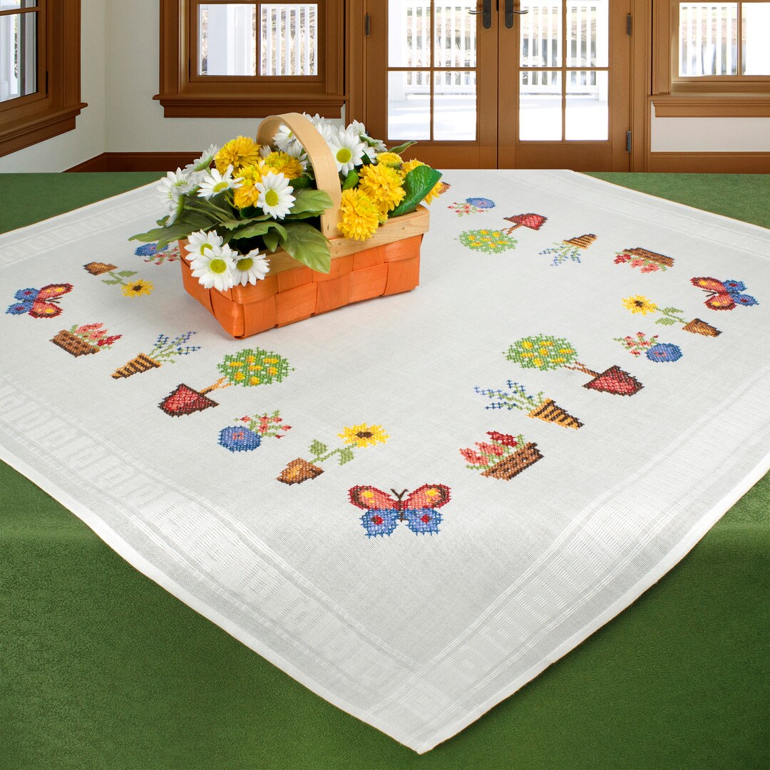 クロスステッチ刺繍用サマーテーブルクロスキット Schaefer 6838