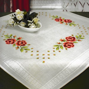 Roses Tablecloth Kit for Cross Stitch Embroidery Schafer 6835-230
