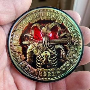 Limitierte Edition HOLOGRAPHIC Sticker von Hobo Nickel Carving von Dwayne Wolosiewicz von Wolosiewicz Art