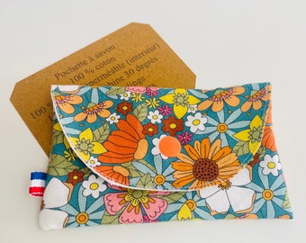 Vintage flower solid soap or shampoo pouch