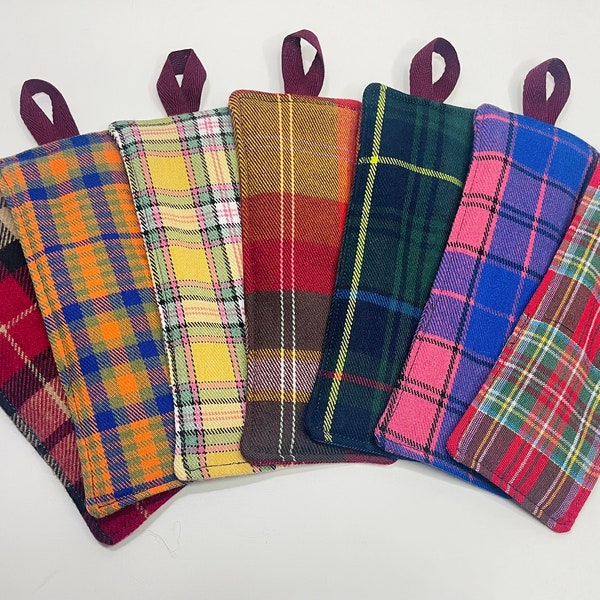 Marque page en tissu tartan