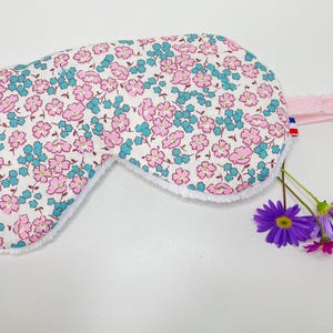 Night mask, travel mask, rest mask with small pink flowers