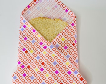 Reusable sandwich wrap made of food-grade PUL fabric - geometric patterns - pack of 2