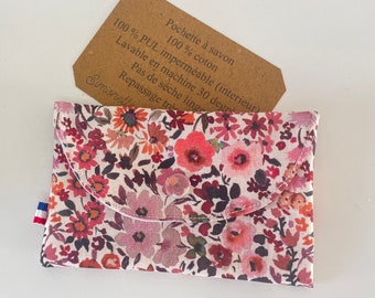 Solid soap or shampoo pouch small spring flowers