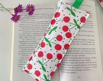 Cherry fabric bookmark