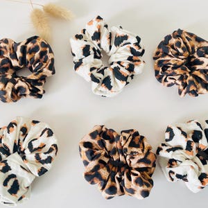 Wildly Chic Double Gauze and Cotton Leopard Scrunchies