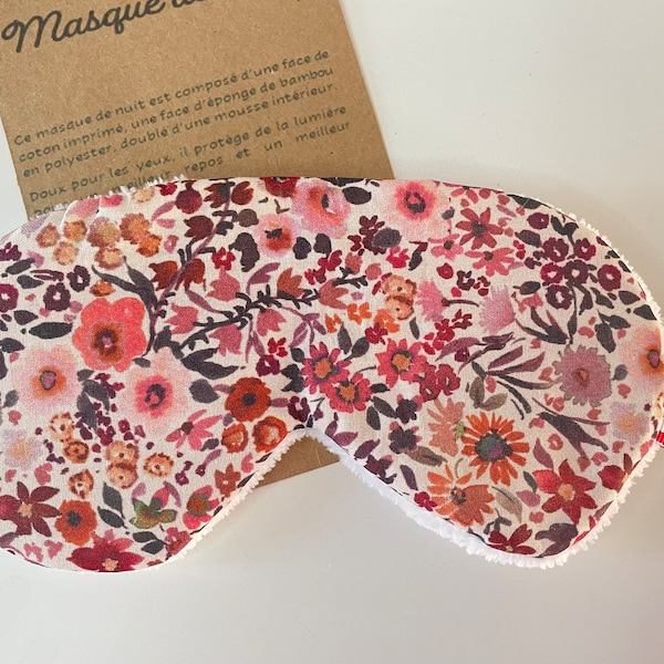 Masque de nuit, masque de voyage, masque repos petites fleurs