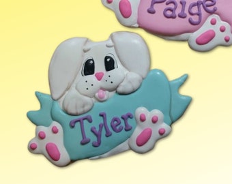 Easter Bunny with Banner Cookie Cutter, Easter Cookie Cutter