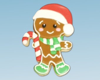 GingerBread Man with Santa Hat Cookie Cutter, Ginger Bread Man Cookie Cutter, Christmas Cookie Cutter