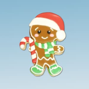 GingerBread Man with Santa Hat Cookie Cutter, Ginger Bread Man Cookie Cutter, Christmas Cookie Cutter