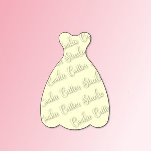 Wedding Dress Cookie Cutter: Food Safe PLA Plastic