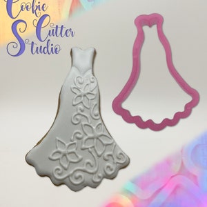 Wedding Dress Cookie Cutter: Food Safe PLA Plastic