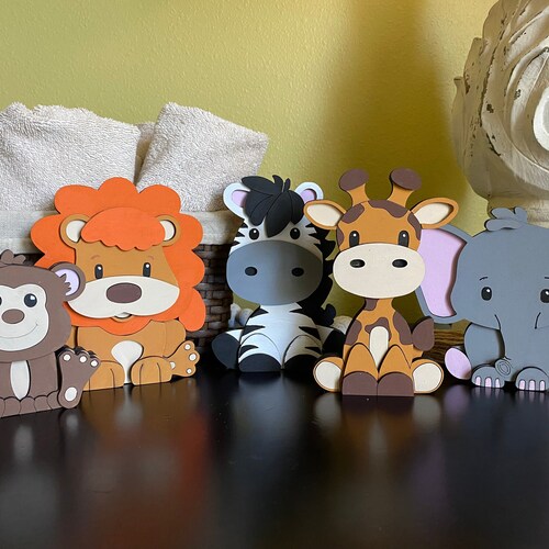 Distressed Wooden Jungle Animals Safari Wood Décor Nursery Etsy