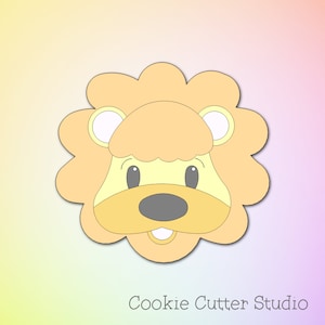 Lion Head Cookie Cutter: Safari Jungle Animal, Food Safe PLA