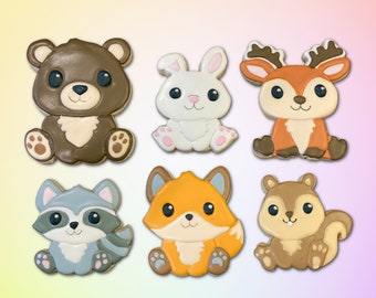 Juego de cortadores de galletas de animales del bosque: PLA impreso en 3D, apto para alimentos