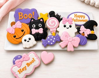 Juego de cortadores de galletas de Halloween / Juego de repostería de 16 piezas con forma de fantasma, calabaza, bruja y gato.