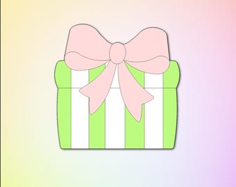 Cortador de galletas de regalo de Navidad: Caja de regalo con lazo