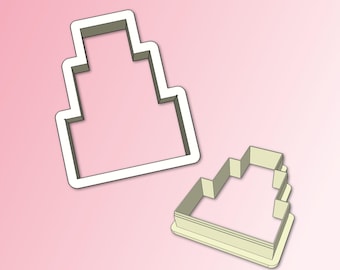 Cortador de galletas con forma de pastel de bodas de 3 pisos: Plástico PLA apto para alimentos.