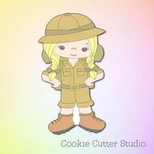 Safari Girl Cookie Cutter, Safari Cookie Cutters, Animal Cookie Cutters