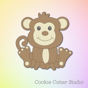 Monkey Cookie Cutter, Jungle Cookie Cutter, Safari Fondant Cutter