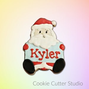 Cortador de galletas con forma de placa de Papá Noel: Repostería navideña