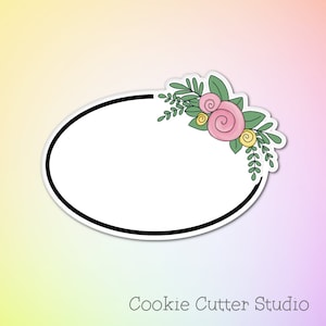 Floral Oval Plaque Cookie Cutter