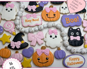 Paquete de cortadores de galletas STL de Halloween, archivos de impresión 3D de fantasmas de Halloween, descarga digital