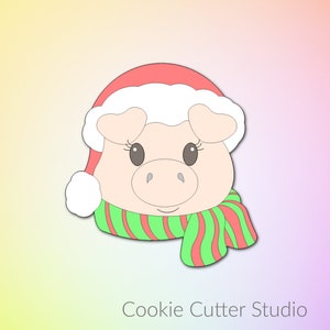 Pig Cookie Cutter, Christmas Farm Animal Cookie Cutter