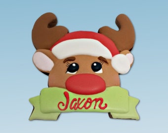 Reindeer Plaque Cookie Cutter, Christmas Cookie Cutters