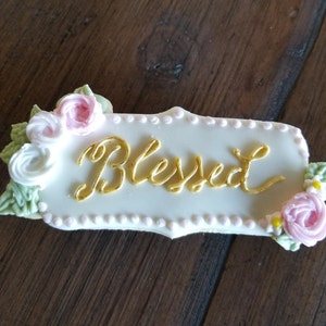 Floral Plaque Cookie Cutter: Baptism Theme