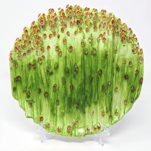 Antique Majolica Asparagus Plate | Art Nouveau Austrian Bohemian Pottery c.1900