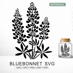 Bluebonnet Bouquet SVG | Wildflower Floral Cut File | Lupine Flower for Cricut Silhouette Laser | dxf eps pdf png Digital Download