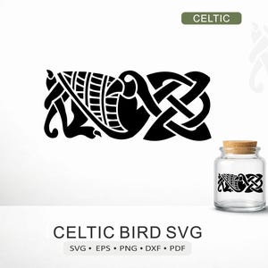 Celtic Knot Bird SVG | Rectangular Knotwork Bird Design for Cricut, Silhouette & Laser | dxf pdf eps png Digital Download