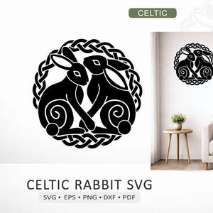 Celtic Rabbit SVG Cut File | Celtic Knot Animal Vector for Cricut, Silhouette & Laser | png eps pdf dxf Digital Download